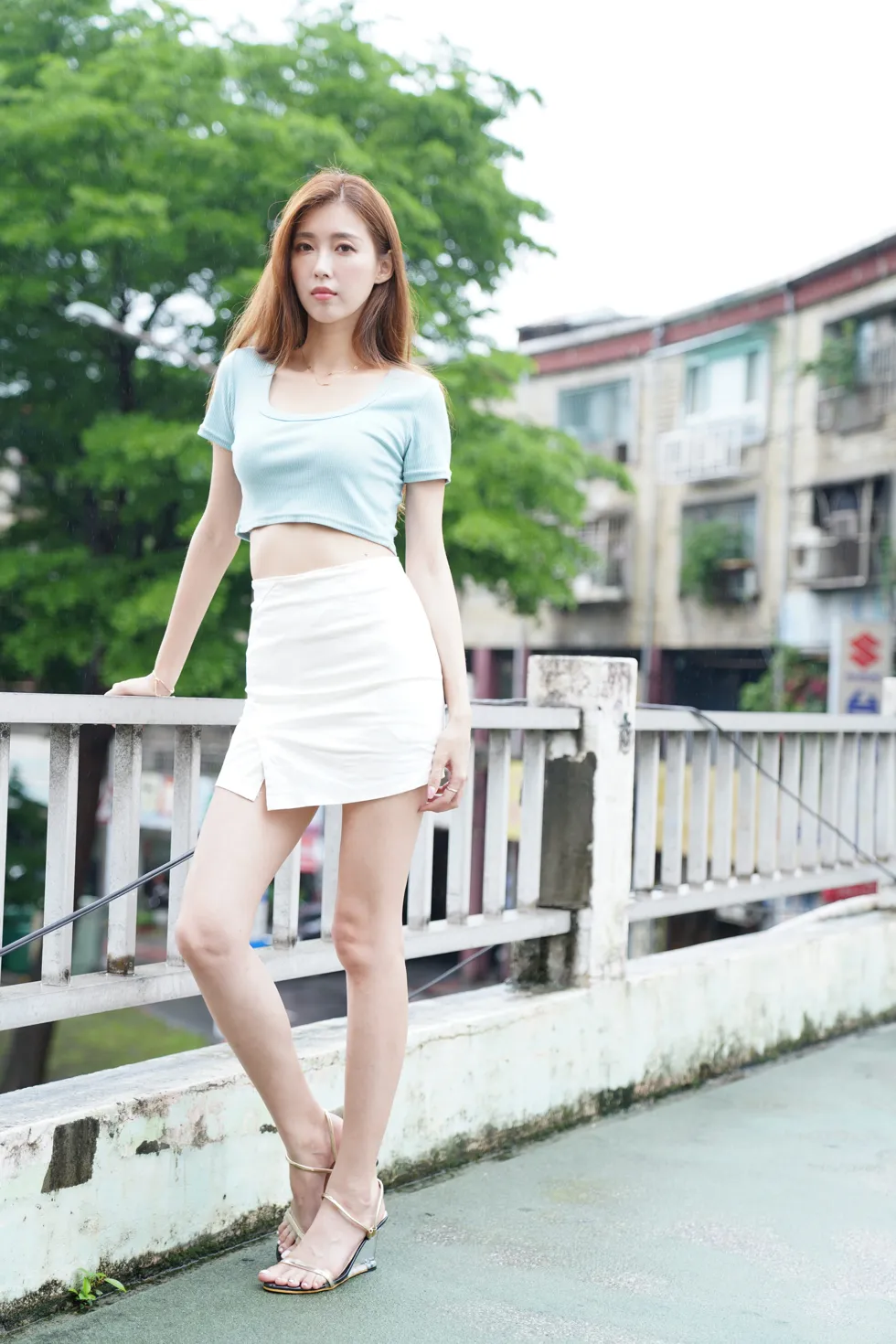 [Mzsock] NO.129 Liao Tingqi’s midriff-revealing short skirt shows off her beautiful legs street photography#[99P]-28