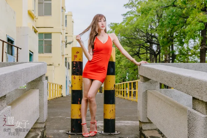 [Mzsock] NO.047 Abby red dress short skirt high heels beautiful legs outdoor shot street photography#[106P]-35